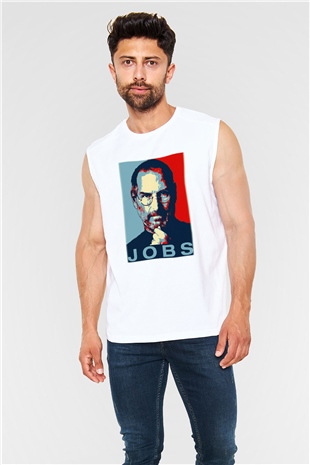 Steve Jobs Beyaz Unisex Kolsuz Tişört
