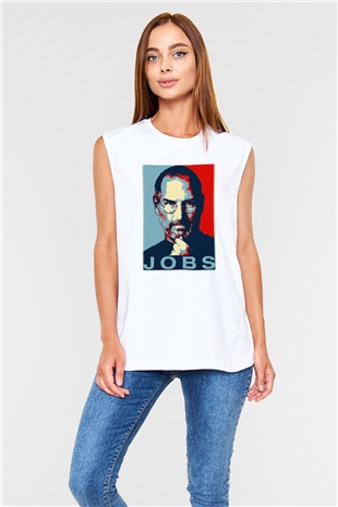 Steve Jobs Beyaz Unisex Kolsuz Tişört