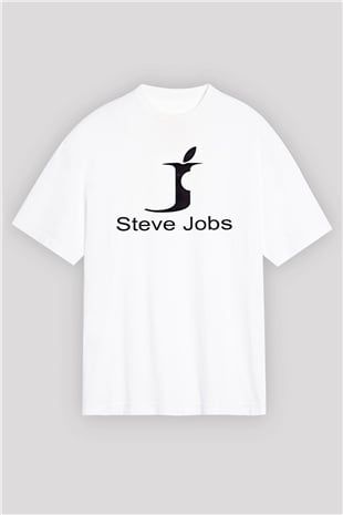 Steve Jobs Beyaz Unisex Oversize Tişört T-Shirt