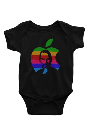 Steve Jobs Siyah Bebek Body - Zıbın