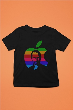 Steve Jobs Siyah Unisex Çocuk Tişört
