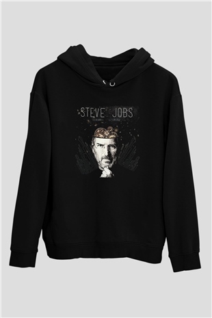 Steve Jobs Siyah Unisex Hoodie