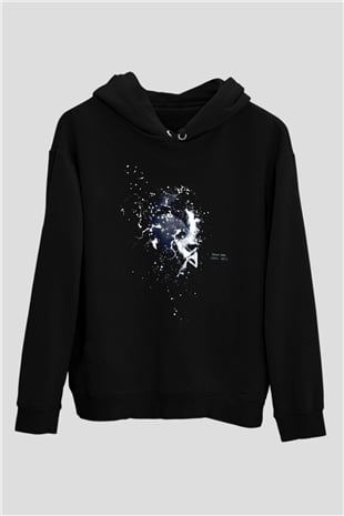 Steve Jobs Siyah Unisex Kapüşonlu Sweatshirt