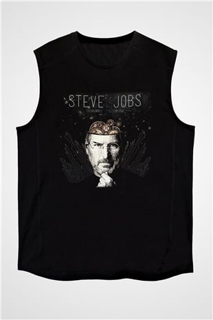 Steve Jobs Siyah Unisex Kolsuz Tişört