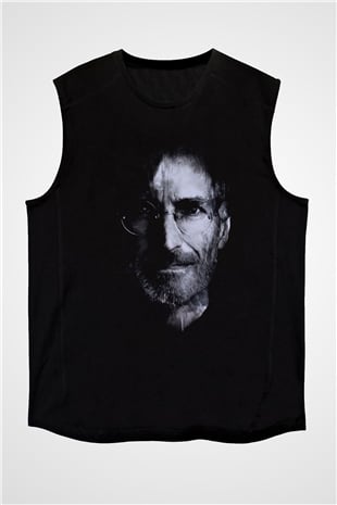 Steve Jobs Siyah Unisex Kolsuz Tişört