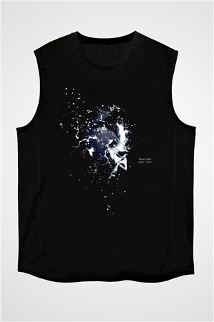 Steve Jobs Siyah Unisex Kolsuz Tişört