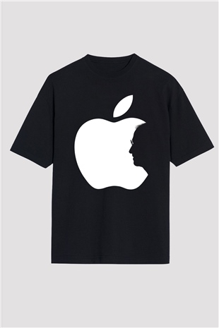 Steve Jobs Siyah Unisex Oversize Tişört T-Shirt