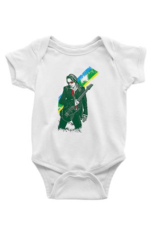 Steve Vai Baskılı Beyaz Unisex Bebek Body - Zıbın
