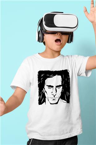 Steve Vai Baskılı Beyaz Unisex Beyaz Çocuk Tişört - Tshirt