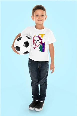 Steve Vai Baskılı Beyaz Unisex Beyaz Çocuk Tişört - Tshirt