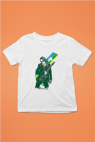 Steve Vai Baskılı Beyaz Unisex Beyaz Çocuk Tişört - Tshirt