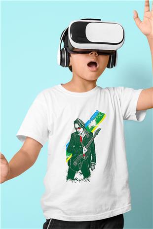 Steve Vai Baskılı Beyaz Unisex Beyaz Çocuk Tişört - Tshirt