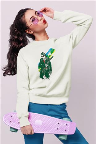 Steve Vai Baskılı Beyaz Unisex Sweatshirt