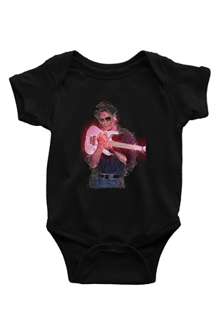 Steve Vai Baskılı Unisex Siyah Bebek Body - Zıbın