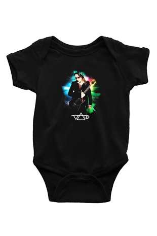 Steve Vai Baskılı Unisex Siyah Bebek Body - Zıbın