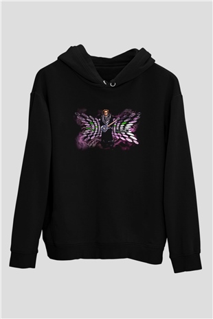 Steve Vai Baskılı Unisex Siyah Kapüşonlu Sweatshirt