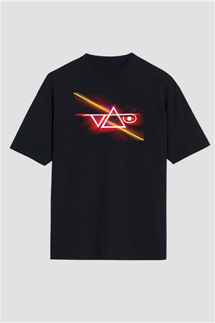 Steve Vai Baskılı Unisex Siyah Oversize Tişört - Tshirt