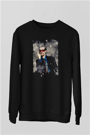 Steve Vai Baskılı Unisex Siyah Sweatshirt