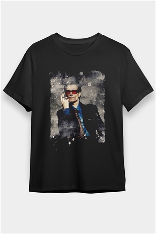 Steve Vai Baskılı Unisex Siyah Tişört - Tshirt