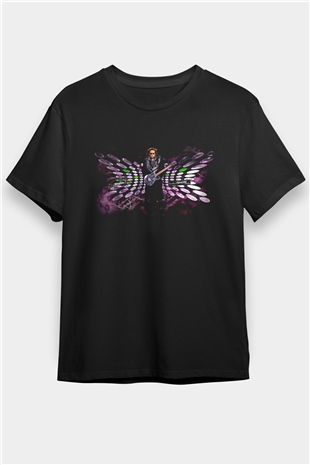 Steve Vai Baskılı Unisex Siyah Tişört - Tshirt