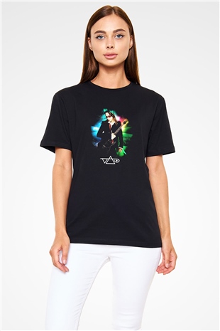 Steve Vai Baskılı Unisex Siyah Tişört - Tshirt