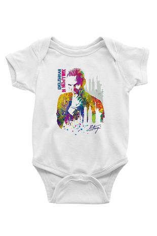Sting Baskılı Beyaz Unisex Bebek Body - Zıbın