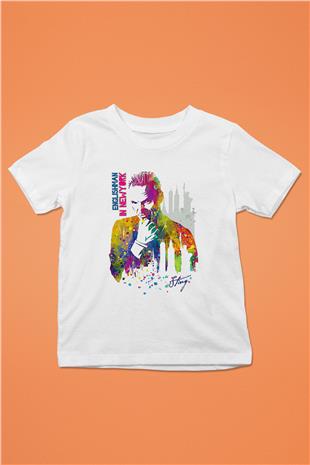 Sting Baskılı Beyaz Unisex Beyaz Çocuk Tişört - Tshirt