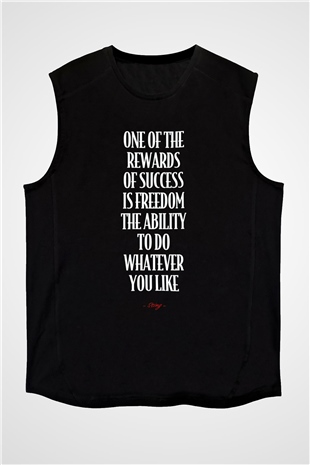 Sting Baskılı Unisex Siyah Kolsuz Tişört - Tshirt