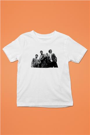 Stone Roses Baskılı Beyaz Unisex Beyaz Çocuk Tişört - Tshirt