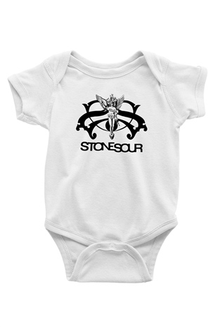 Stone Sour Baskılı Beyaz Unisex Bebek Body - Zıbın