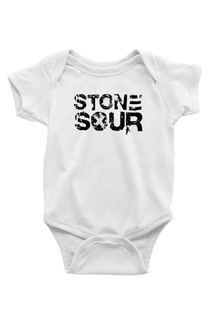 Stone Sour Baskılı Beyaz Unisex Bebek Body - Zıbın