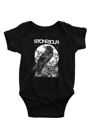 Stone Sour Baskılı Siyah Bebek Body - Zıbın