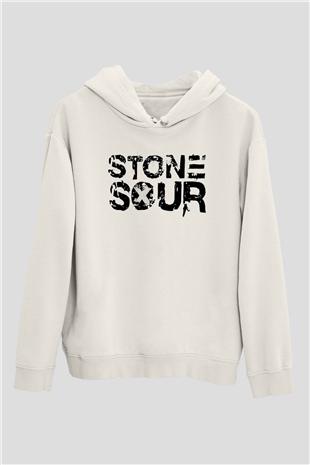 Stone Sour Beyaz Unisex Kapşonlu Sweatshirt
