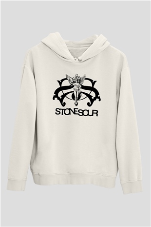 Stone Sour Beyaz Unisex Kapşonlu Sweatshirt