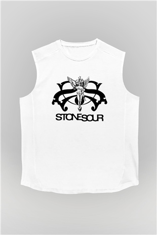 Stone Sour Beyaz Unisex Kolsuz Tişört
