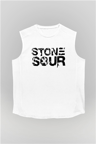 Stone Sour Beyaz Unisex Kolsuz Tişört