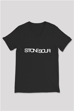 Stone Sour Siyah Unisex V Yaka Tişört T-Shirt