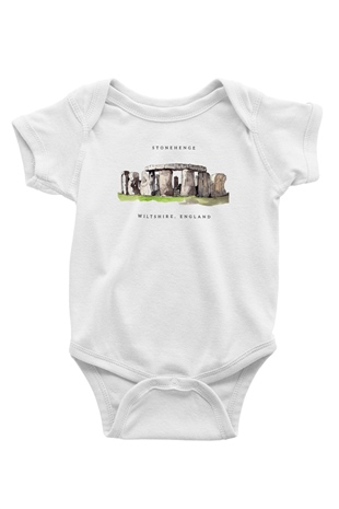Stonehenge Beyaz Bebek Body - Zıbın
