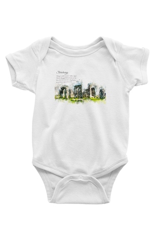 Stonehenge Beyaz Bebek Body - Zıbın