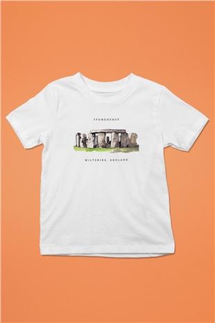 Stonehenge Beyaz Unisex Çocuk Tişört