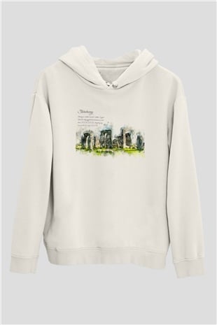Stonehenge Beyaz Unisex Hoodie