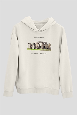 Stonehenge Beyaz Unisex Hoodie