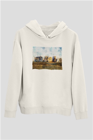 Stonehenge Beyaz Unisex Hoodie