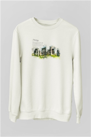 Stonehenge Beyaz Unisex Sweatshirt
