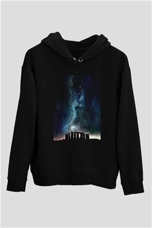 Stonehenge Siyah Unisex Hoodie