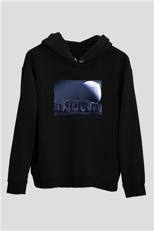 Stonehenge Siyah Unisex Hoodie