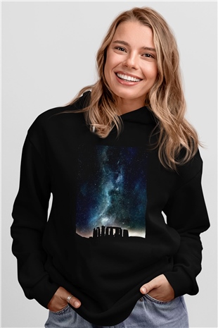 Stonehenge Siyah Unisex Hoodie