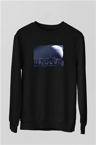 Stonehenge Siyah Unisex Sweatshirt