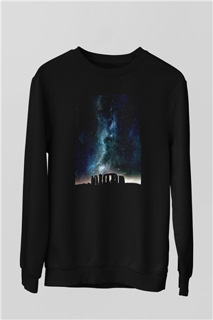 Stonehenge Siyah Unisex Sweatshirt