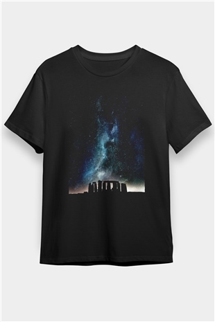 Stonehenge Siyah Unisex Tişört T-Shirt - TişörtFabrikası